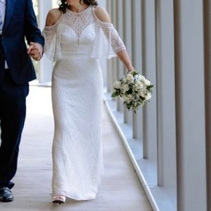 Tadashi Shoji Luz Embroidered Cold Shoulder Gown